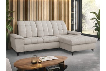 Crystalina Sovesofa med Sjeselong 3-seter - Beige - Møbler - Sofaer - Sovesofaer - Sovesofa divan