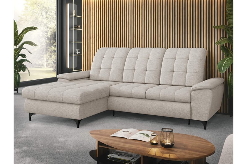 Crystalina Sovesofa med Sjeselong 3-seter - Beige - Møbler - Sofaer - Sovesofaer - Sovesofa divan