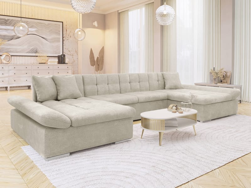 Dewitt 5-seters U-formet Sovesofa - Beige - Møbler - Sofaer - Sovesofaer - U sovesofa