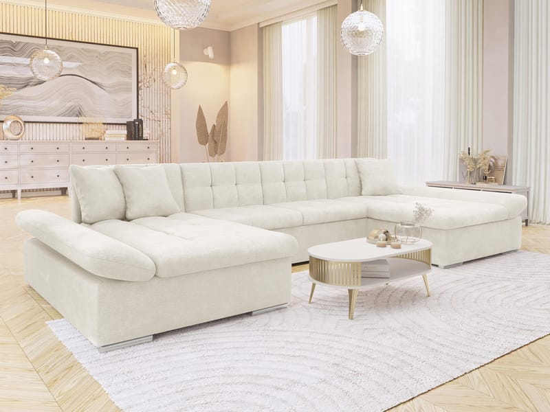 Dewitt 5-seters U-formet Sovesofa - Hvit - Møbler - Sofaer - Sovesofaer - U sovesofa