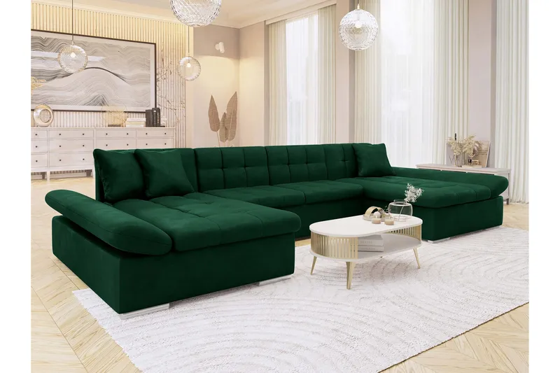 Dewitt Sovesofa Dubbeldivan 5-sits - Grønn - Møbler - Sofaer - Sovesofaer - Sovesofa divan