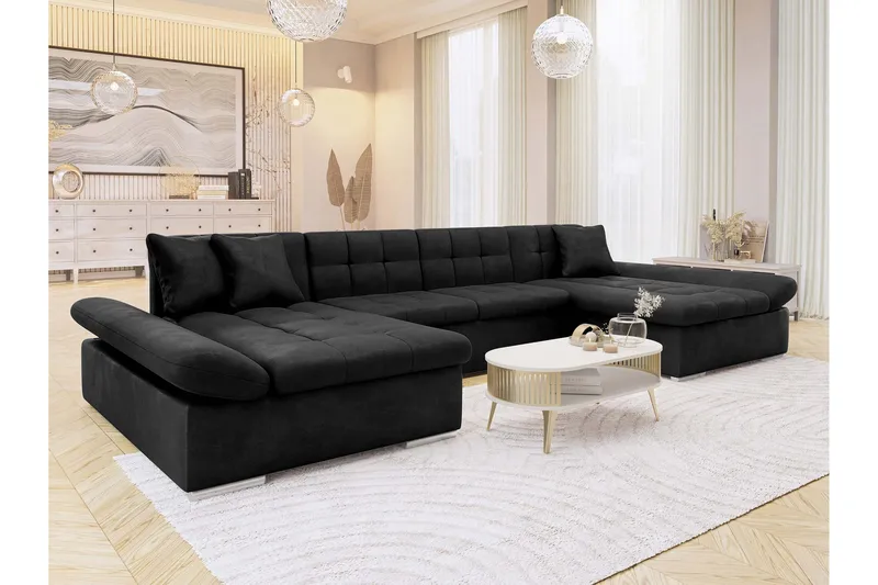 Dewitt Sovesofa Dubbeldivan 5-sits - Svart - Møbler - Sofaer - Sovesofaer - Sovesofa divan