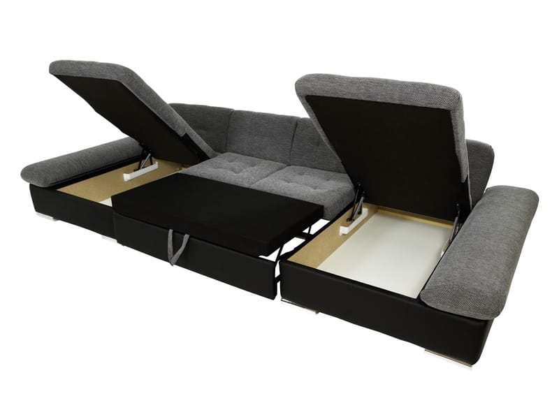 Dewitt Sovesofa med dobbel sjeselong 5-seter - Brun - Møbler - Sofaer - Sovesofaer - U sovesofa