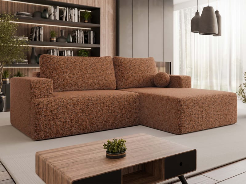 Deylor 3-seters sovesofa med divan - brun - Møbler - Sofaer - Sovesofaer - Hjørnesovesofa