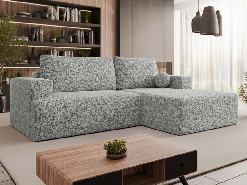 Deylor 3-seters sovesofa med divan - grå - Møbler - Sofaer - Sovesofaer - Hjørnesovesofa