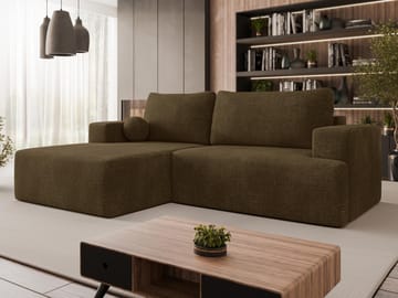 Deylor Sovesofa med sjeselong 3-seter - Brun - Møbler - Sofaer - Sovesofaer - Sovesofa divan