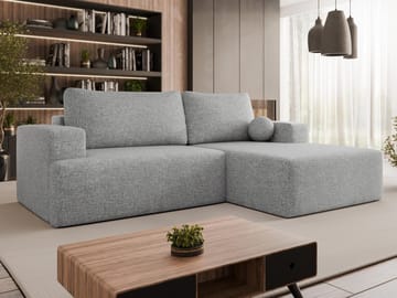 Deylor Sovesofa med sjeselong 3-seter - Grå - Møbler - Sofaer - Sovesofaer - Sovesofa divan