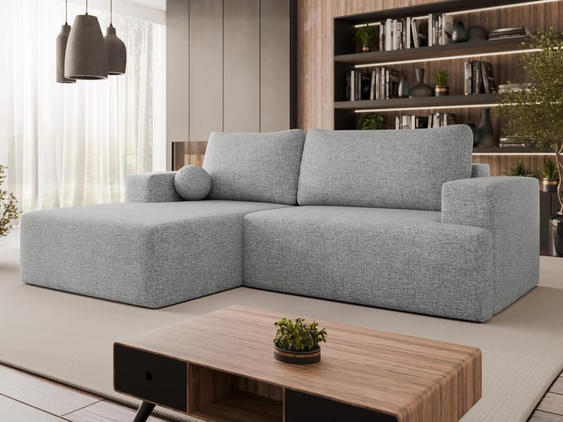 Deylor Sovesofa med sjeselong 3-seter - Grå - Møbler - Sofaer - Sovesofaer - Langsgående sovesofa
