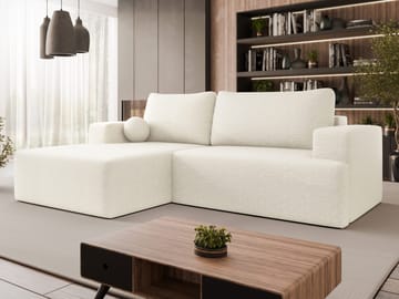 Deylor Sovesofa med sjeselong 3-seter - Hvit - Møbler - Sofaer - Sovesofaer - Sovesofa divan