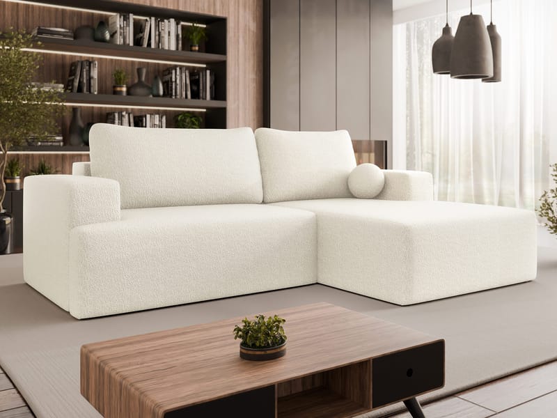 Deylor Sovesofa med sjeselong 3-seter - Hvit - Møbler - Sofaer - Sovesofaer - Sovesofa divan