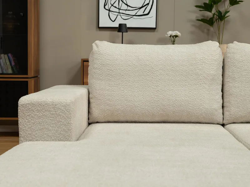 Deylor Sovesofa med sjeselong 3-seter - Rosa - Møbler - Sofaer - Sovesofaer - Sovesofa divan