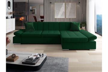 Djerra Sovesofa Med 3-Seters Divan - Grønn - Møbler - Sofaer - Sovesofaer - Sovesofa divan