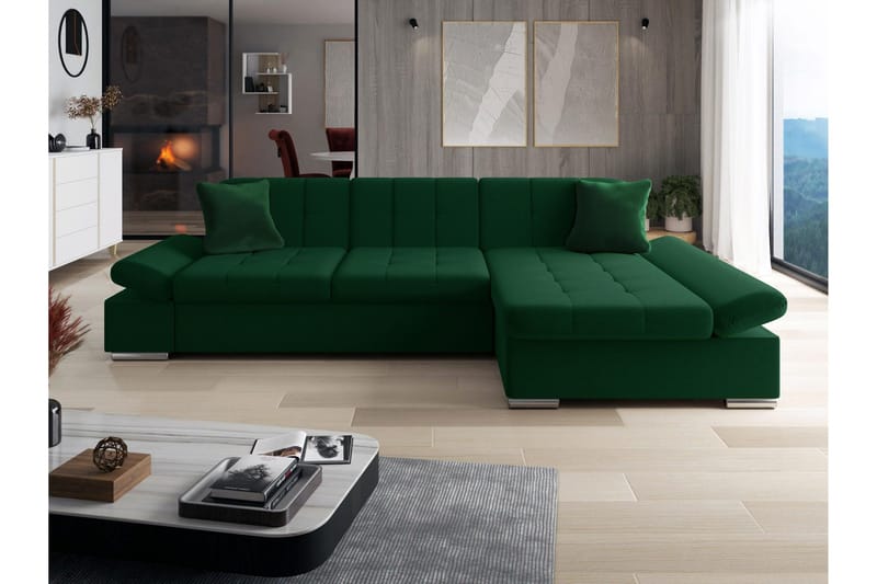 Djerra Sovesofa Med 3-Seters Divan, Grønn