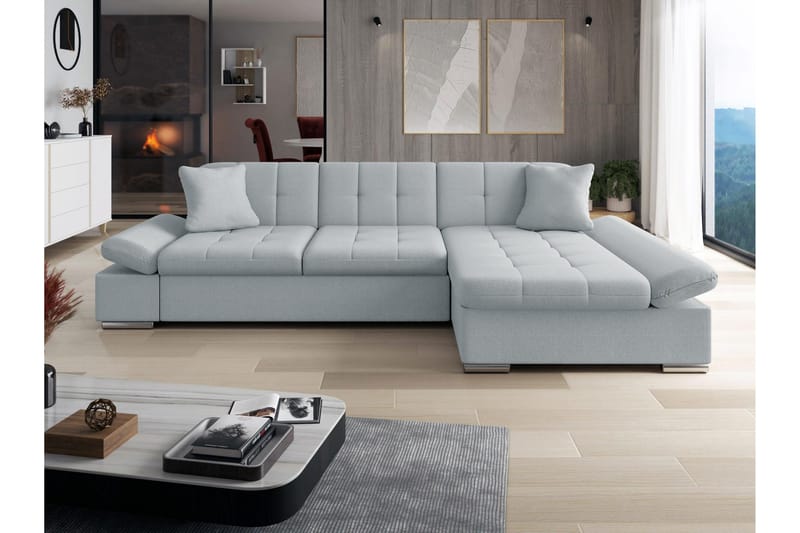 Djerra Sovesofa med Divan 3-seter - Blå - Møbler - Sofaer - Sovesofaer - Sovesofa divan