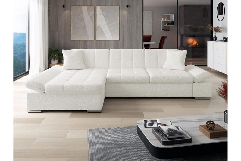 Djerra Sovesofa med Divan 3-seter - Hvit - Møbler - Sofaer - Sovesofaer - Sovesofa divan