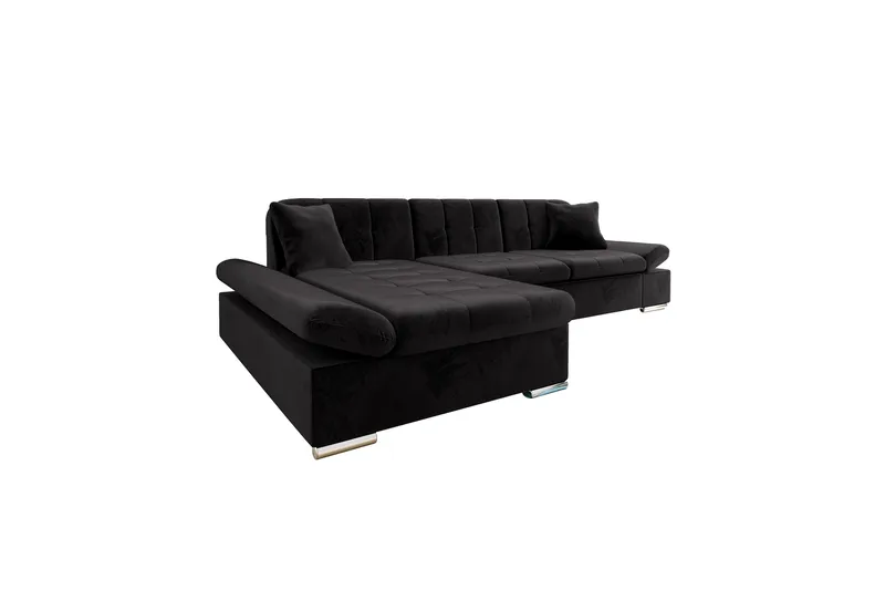 Djerra Sovesofa med Divan 3-seter - Svart - Møbler - Sofaer - Sovesofaer - Sovesofa divan