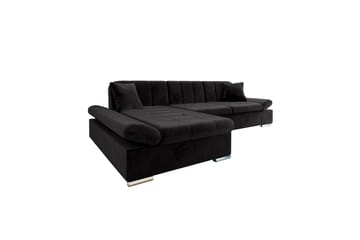 Djerra Sovesofa med Divan 3-seter - Svart - Møbler - Sofaer - Sovesofaer - Sovesofa divan
