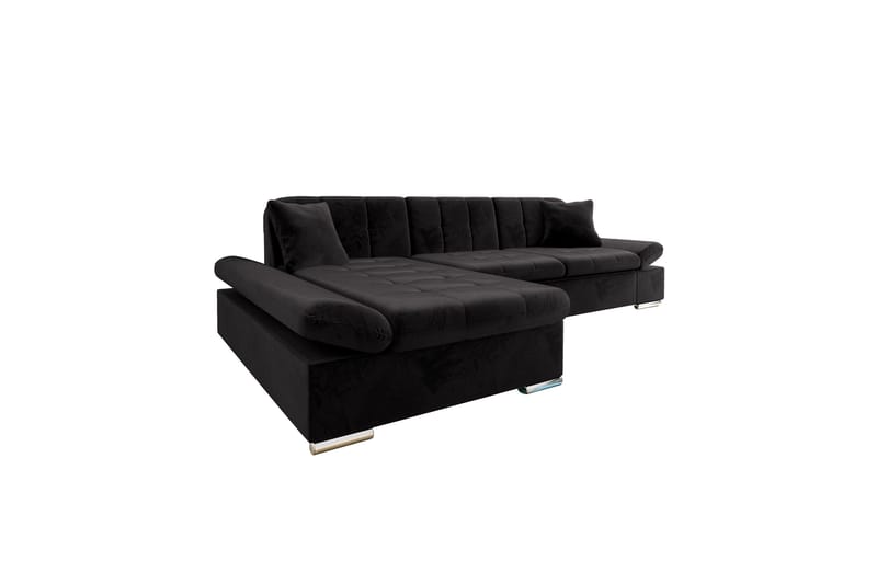 Djerra Sovesofa med Divan 3-seter - Svart - Møbler - Sofaer - Sovesofaer - Sovesofa divan