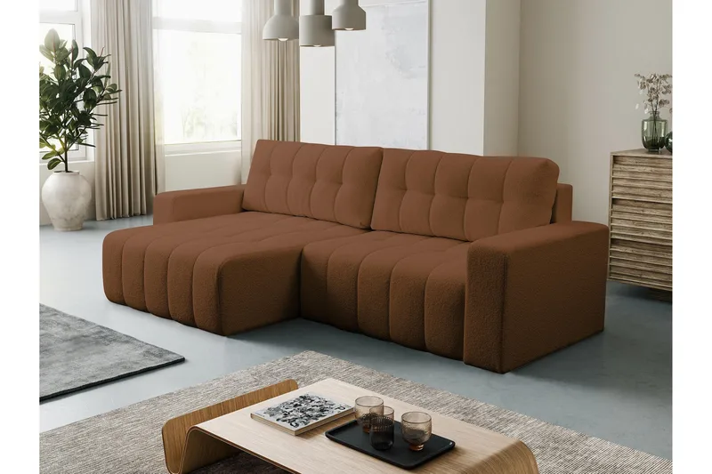 Doryn Sovesofa med Divan 3-seter - Brun - Møbler - Sofaer - Sovesofaer - Sovesofa divan