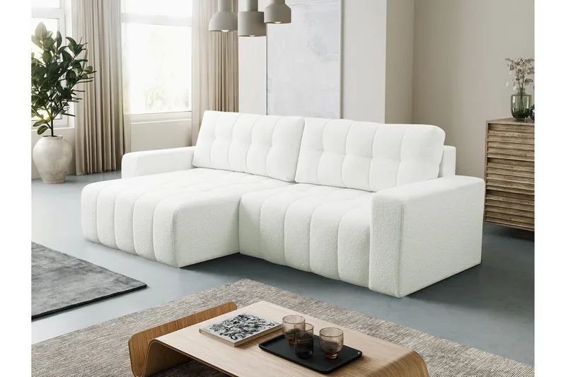 Doryn Sovesofa med Divan 3-seter - Hvit - Møbler - Sofaer - Sovesofaer - Sovesofa divan