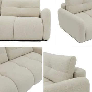 Durven 3-seter Sovesofa 160x200 cm med Oppbevaring i Bouclé - Grå - Møbler - Sofaer - Sovesofaer - 3 seters sovesofa
