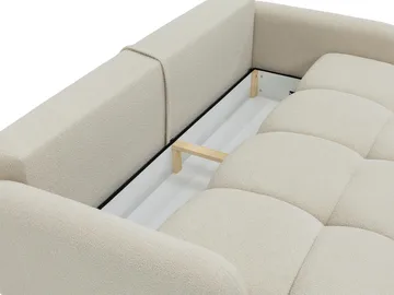 Durven 3-seter Sovesofa 160x200 cm med Oppbevaring i Bouclé - Grå - Møbler - Sofaer - Sovesofaer - 3 seters sovesofa