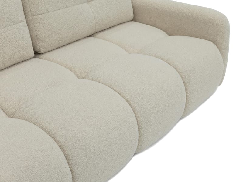 Durven 3-seter Sovesofa 160x200 cm med Oppbevaring i Bouclé - Grå - Møbler - Sofaer - Sovesofaer - 3 seters sovesofa