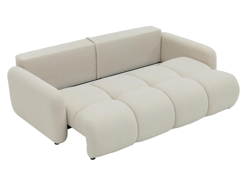 Durven 3-seter Sovesofa 160x200 cm med Oppbevaring i Bouclé - Grå - Møbler - Sofaer - Sovesofaer - 3 seters sovesofa