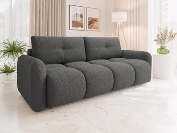 Durven 3-seter Sovesofa 160x200 cm med Oppbevaring i Bouclé - Grå - Møbler - Sofaer - Sovesofaer - 3 seters sovesofa