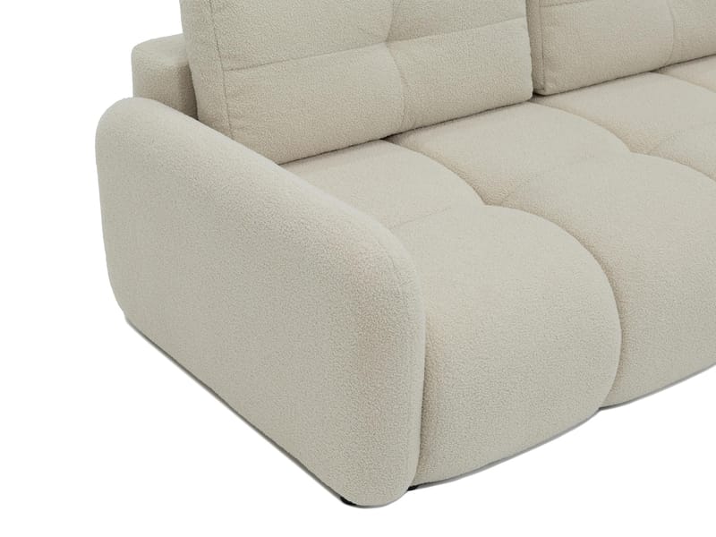 Durven 3-seter Sovesofa 160x200 cm med Oppbevaring i Bouclé - Grå - Møbler - Sofaer - Sovesofaer - 3 seters sovesofa