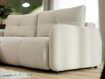 Durven 3-seter Venstre Sovesofa med Oppbevaring i Bouclé - Grå - Møbler - Sofaer - Sovesofaer - Sovesofa divan
