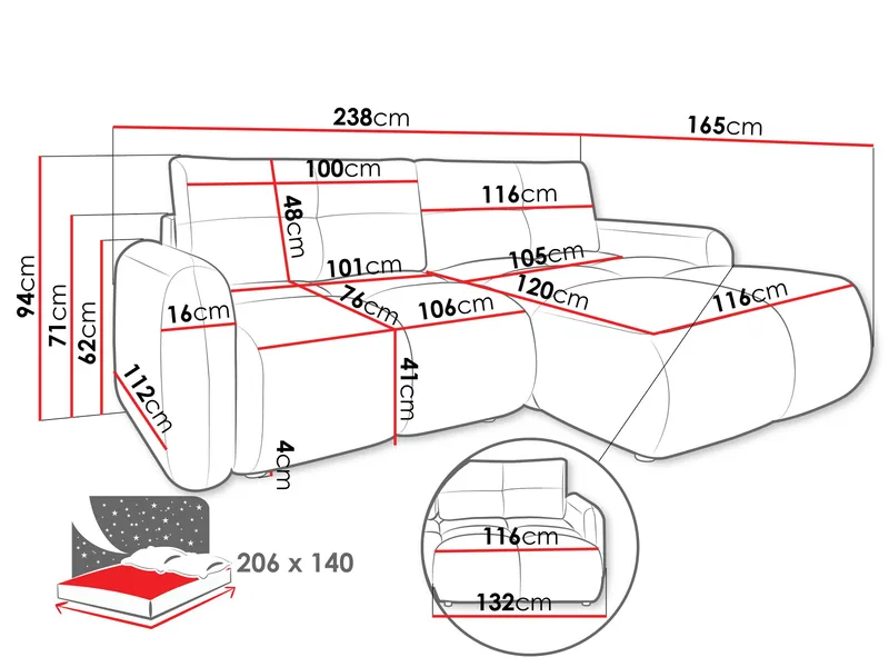 Durven Sovesofa 3-seter - Beige - Møbler - Sofaer - Sovesofaer - Sovesofa divan