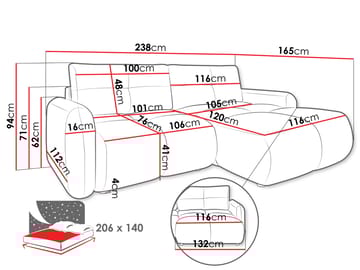 Durven Sovesofa 3-seter - Beige - Møbler - Sofaer - Sovesofaer - 3 seters sovesofa
