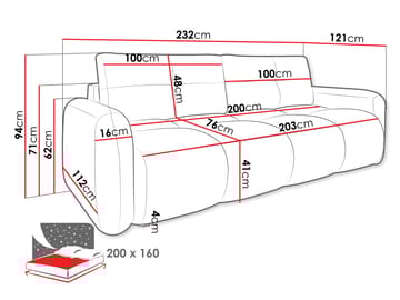 Durven Sovesofa 3-seter - Grå - Møbler - Sofaer - Sovesofaer - 3 seters sovesofa