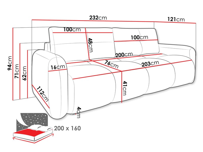 Durven Sovesofa 3-seter - Grå - Møbler - Sofaer - Sovesofaer - 3 seters sovesofa