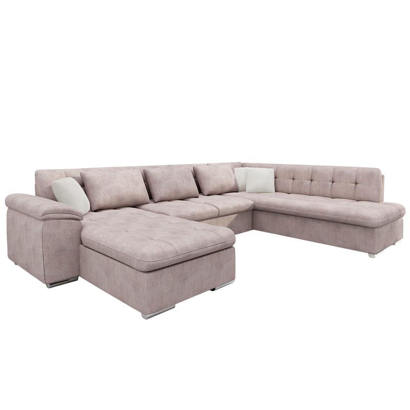 Dynir Sovesofa med sjeselong og sjeselong 5-seter - Rosa - Møbler - Sofaer - Sovesofaer - Sovesofa divan