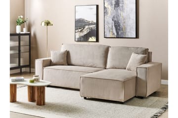 Dyshawn Hjørnesovesofa 2-seter - Beige/Svart - Møbler - Sofaer - Sovesofaer - Sovesofa divan