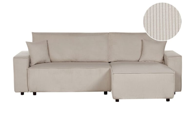 Dyshawn Hjørnesovesofa 2-seter - Beige/Svart - Møbler - Sofaer - Sovesofaer - Sovesofa divan