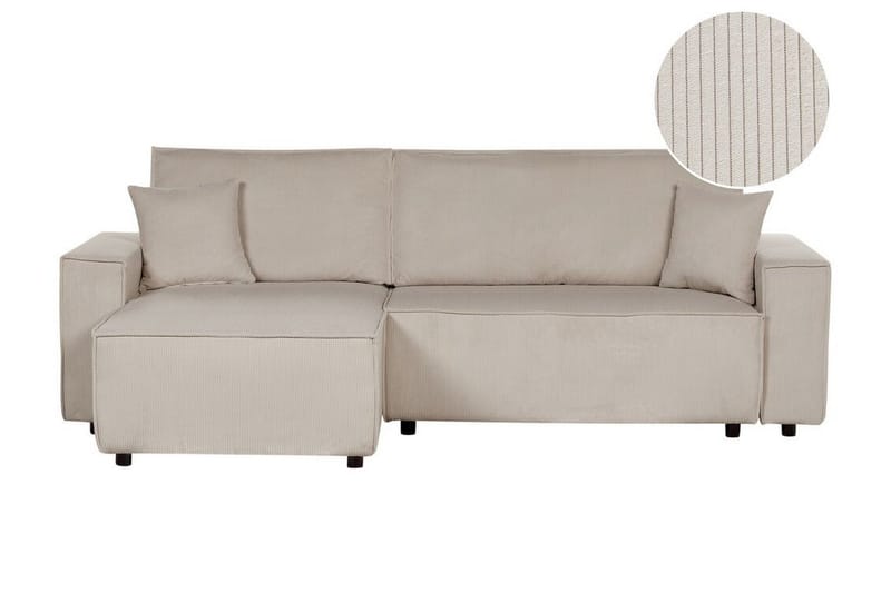 Dyshawn Hjørnesovesofa 2-seter - Beige/Svart - Møbler - Sofaer - Sovesofaer - Sovesofa divan