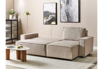 Dyshawn Hjørnesovesofa 2-seter - Beige/Svart - Møbler - Sofaer - Sovesofaer - Sovesofa divan