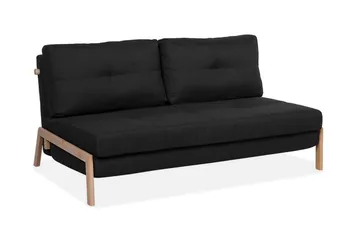 Edland 2-seter Rektangulær Sovesofa Utfellbar 152 cm i Stoff med Trebein - Svart - Møbler - Sofaer - Sovesofaer - Futon - Futon sofa