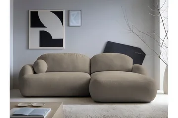 Efrem Sovesofa med Sjeselong 3-seter i Bouclé - Brun - Møbler - Sofaer - Sovesofaer - Sovesofa divan