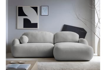 Efrem Sovesofa med Sjeselong 3-seter i Bouclé - Lysegrå - Møbler - Sofaer - Sovesofaer - Sovesofa divan