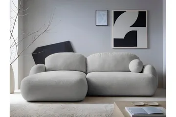 Efrem Sovesofa med Sjeselong 3-seter i Bouclé - Lysegrå - Møbler - Sofaer - Sovesofaer - Sovesofa divan