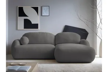 Efrem Sovesofa med Sjeselong 3-seter i Bouclé - Mørkegrå - Møbler - Sofaer - Sovesofaer - Sovesofa divan