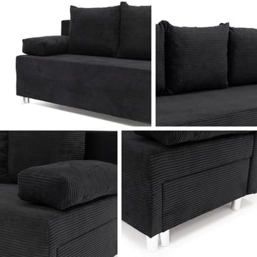 Eifion 3-seter Sovesofa 133x192 cm med Oppbevaring i Stoff - Grå - Møbler - Sofaer - Sovesofaer - 3 seters sovesofa