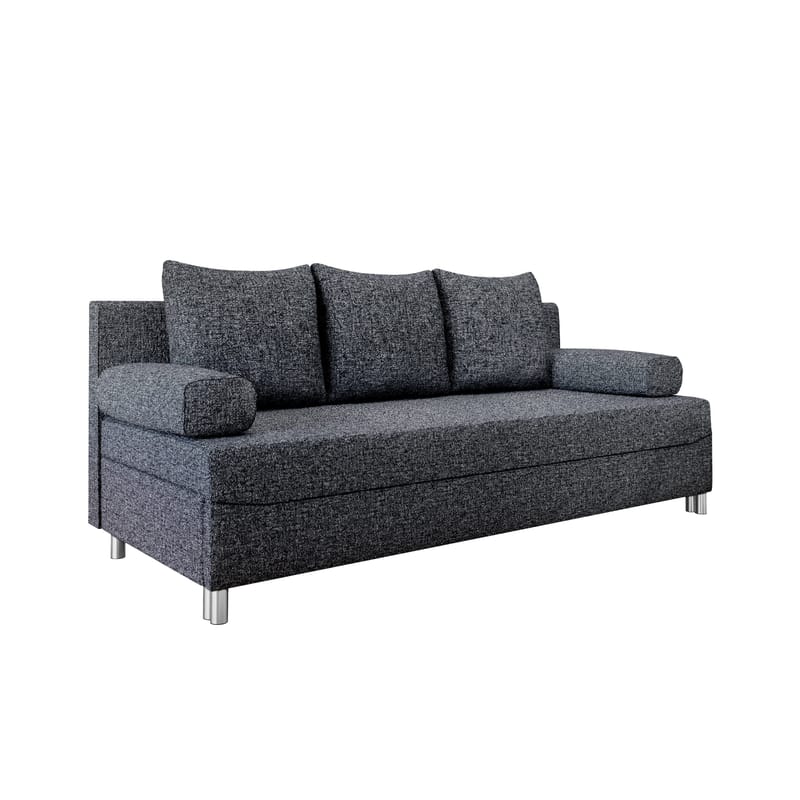 Eifion 3-seter Sovesofa 133x192 cm med Oppbevaring i Stoff, Grå