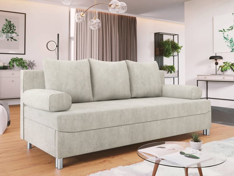 Eifion 3-seters sovesofa - lys beige - Møbler - Sofaer - Sovesofaer - 3 seters sovesofa