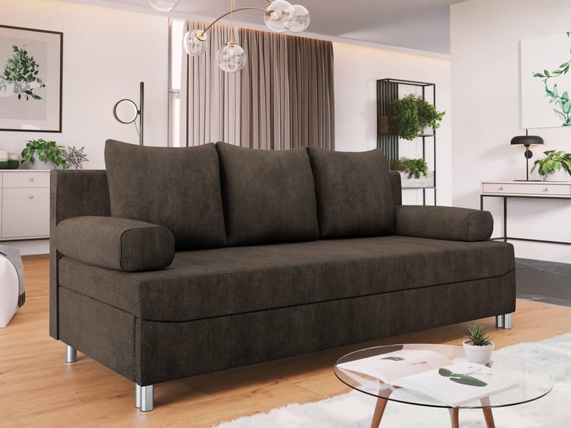 Eifion 3-seters sovesofa - mørkebrun - Møbler - Sofaer - Sovesofaer - 3 seters sovesofa