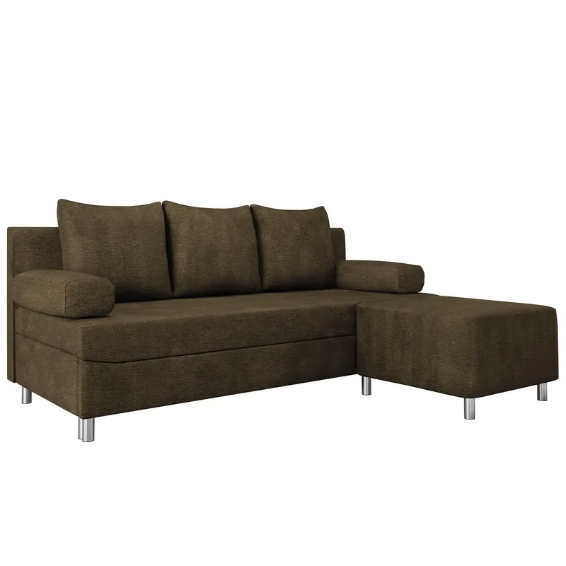 Eifion 3-seters sovesofa med sjeselong, høyrevendt - brun - Møbler - Sofaer - Sovesofaer - Forovervendt sovesofa